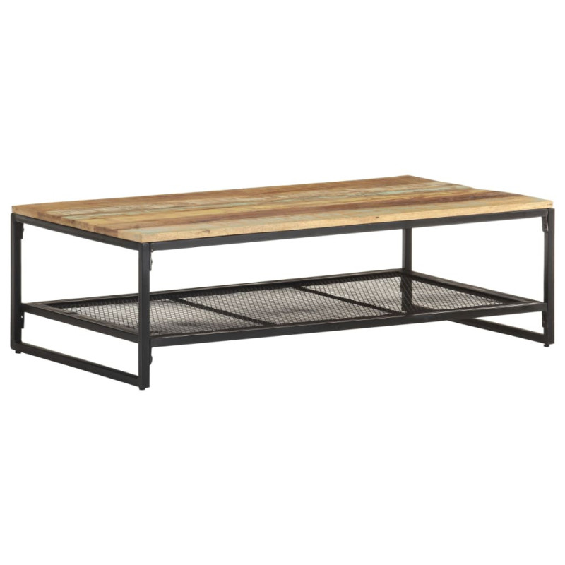 Măsuță de cafea, 110x60x35 cm, lemn reciclat, cu aspect rustic - WOODBB633 Măsuță de cafea, 110x60x35 cm, lemn reciclat, cu aspect rustic - WOODBB633