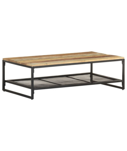 Măsuță de cafea, 110x60x35 cm, lemn reciclat, cu aspect rustic - WOODBB633