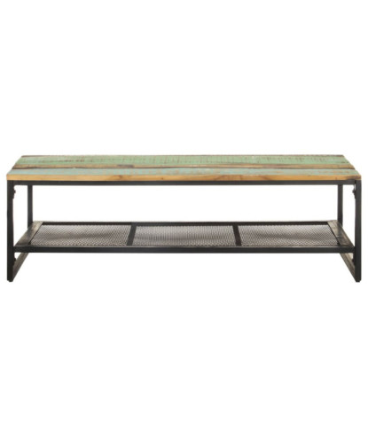 Măsuță de cafea, 110x60x35 cm, lemn reciclat, cu aspect rustic - WOODBB633
