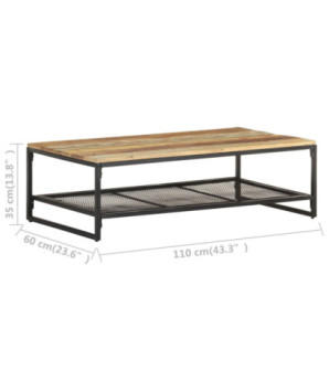 Măsuță de cafea, 110x60x35 cm, lemn reciclat, cu aspect rustic - WOODBB633