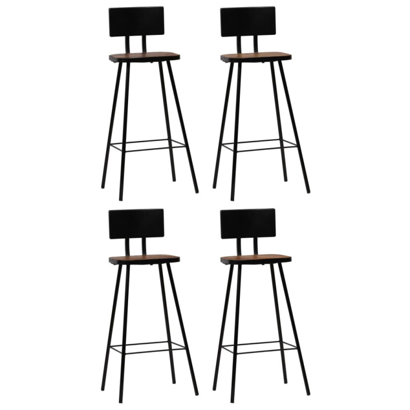 Scaune masă bar multicolor vintage, din lemn masiv reciclat, cu spătar, 4 buc. Scaune masă bar multicolor vintage, din lemn masiv reciclat, cu spătar, 4 buc.
