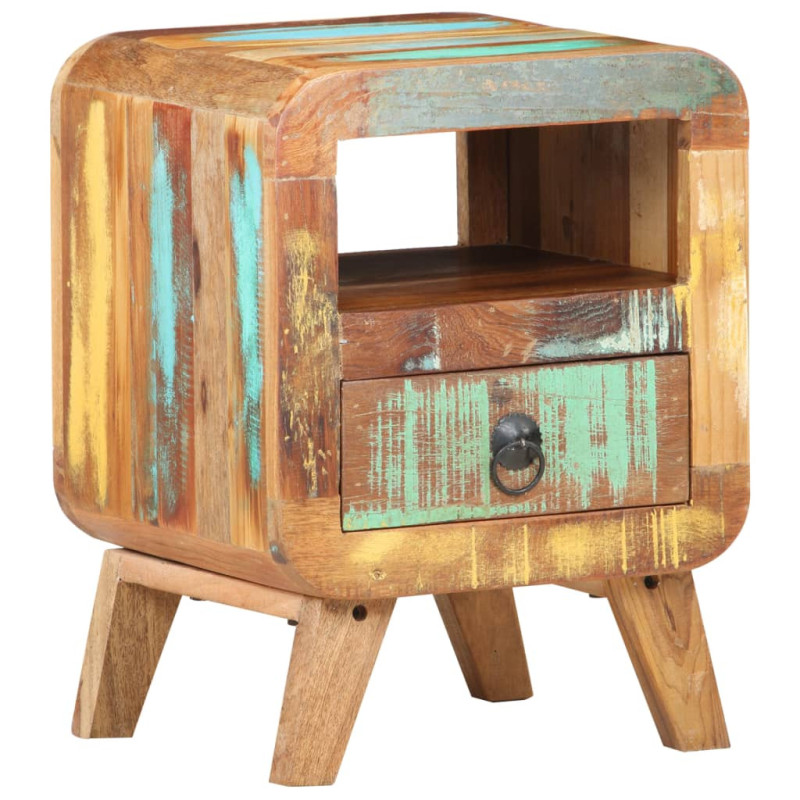 Noptieră, 30x30x41 cm, lemn reciclat, cu aspect industrial - WOODBB644
