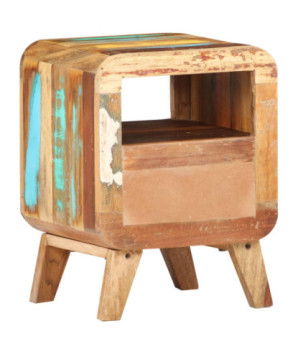 Noptieră, 30x30x41 cm, lemn reciclat, cu aspect industrial - WOODBB644