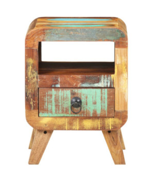 Noptieră, 30x30x41 cm, lemn reciclat, cu aspect industrial - WOODBB644