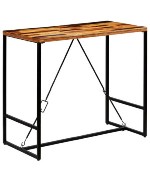 Masă bar industrială, din lemn masiv reciclat, dreptunghiulară, 120 x 60 x 106 cm