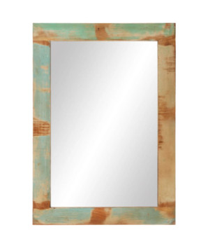 Oglindă, 70x50 cm, lemn reciclat și sticlă, cu aspect rustic - WOODBB660
