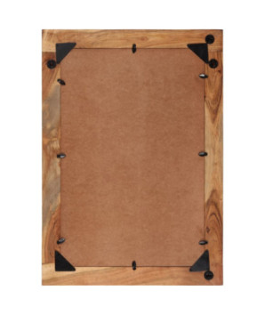 Oglindă, 70x50 cm, lemn reciclat și sticlă, cu aspect rustic - WOODBB660