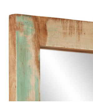 Oglindă, 70x50 cm, lemn reciclat și sticlă, cu aspect rustic - WOODBB660