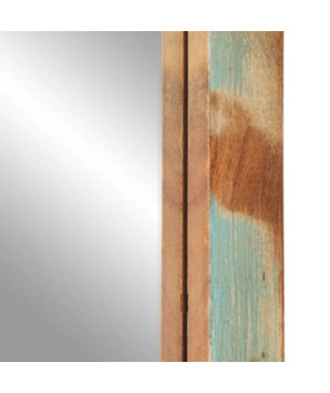 Oglindă, 70x50 cm, lemn reciclat și sticlă, cu aspect rustic - WOODBB660