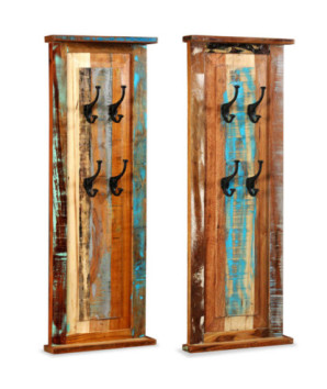 Cuier, 2 buc., 38x100 cm, lemn reciclat, cu aspect vintage - WOODBB662