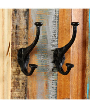 Cuier, 2 buc., 38x100 cm, lemn reciclat, cu aspect vintage - WOODBB662