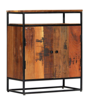 Dulap lateral, 60 x 35 x 76 cm, lemn reciclat și oțel - WOODBB83