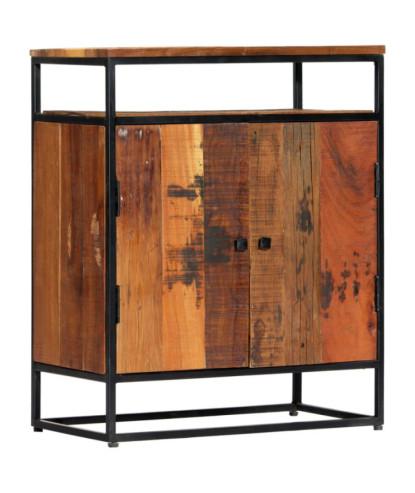 Dulap lateral, 60 x 35 x 76 cm, lemn reciclat și oțel - WOODBB83