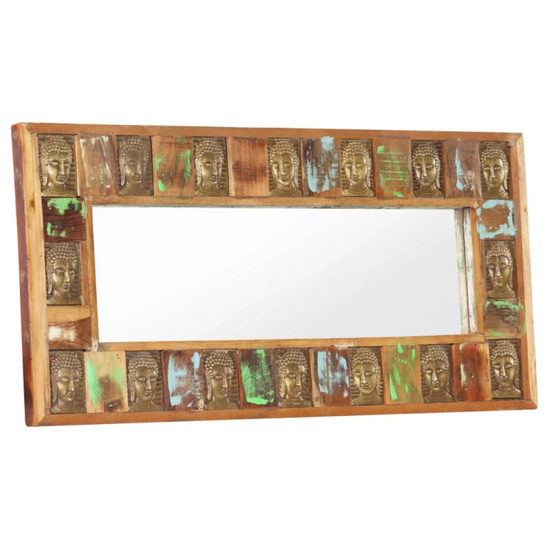 Oglindă cu placare Buddha, 110x50 cm, lemn reciclat - WOODBB668 Oglindă cu placare Buddha, 110x50 cm, lemn reciclat - WOODBB668