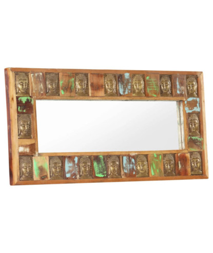 Oglindă cu placare Buddha, 110x50 cm, lemn reciclat - WOODBB668