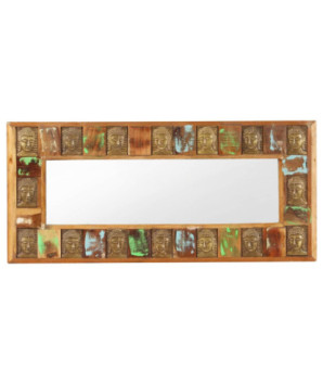 Oglindă cu placare Buddha, 110x50 cm, lemn reciclat - WOODBB668