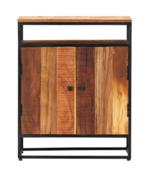 Dulap lateral, 60 x 35 x 76 cm, lemn reciclat și oțel - WOODBB83