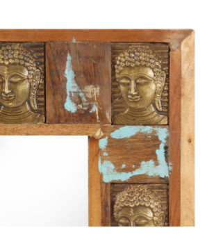 Oglindă cu placare Buddha, 110x50 cm, lemn reciclat - WOODBB668