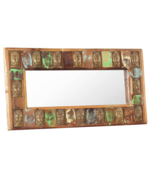 Oglindă cu placare Buddha, 110x50 cm, lemn reciclat - WOODBB668