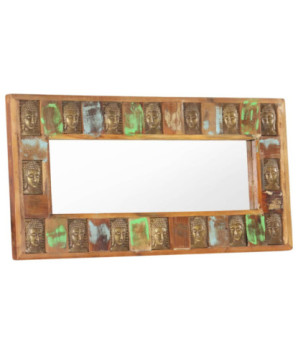 Oglindă cu placare Buddha, 110x50 cm, lemn reciclat - WOODBB668