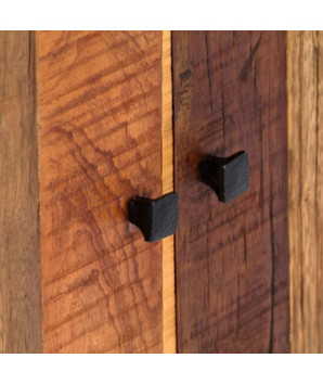 Dulap lateral, 60 x 35 x 76 cm, lemn reciclat și oțel - WOODBB83