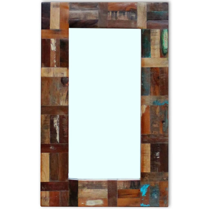 Oglindă, 80x50 cm, lemn reciclat, cu aspect retro - WOODBB671 Oglindă, 80x50 cm, lemn reciclat, cu aspect retro - WOODBB671