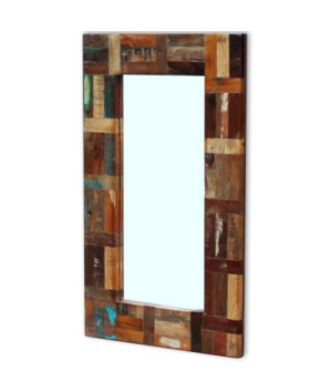 Oglindă, 80x50 cm, lemn reciclat, cu aspect retro - WOODBB671