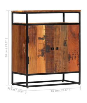 Dulap lateral, 60 x 35 x 76 cm, lemn reciclat și oțel - WOODBB83