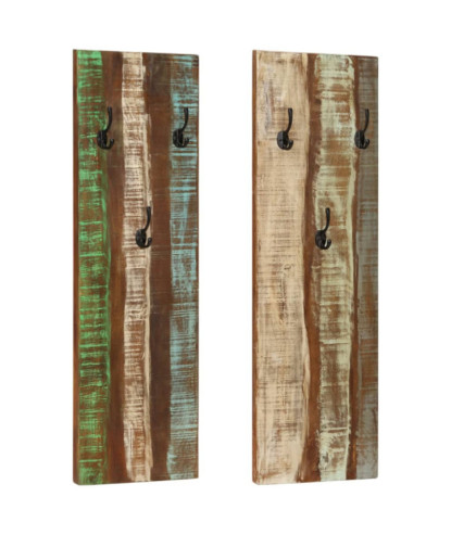 Cuier de haine de perete 2 buc. 36x3x110 cm lemn reciclat, cu aspect vintage - WOODBB673