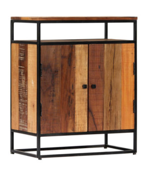 Dulap lateral, 60 x 35 x 76 cm, lemn reciclat și oțel - WOODBB83