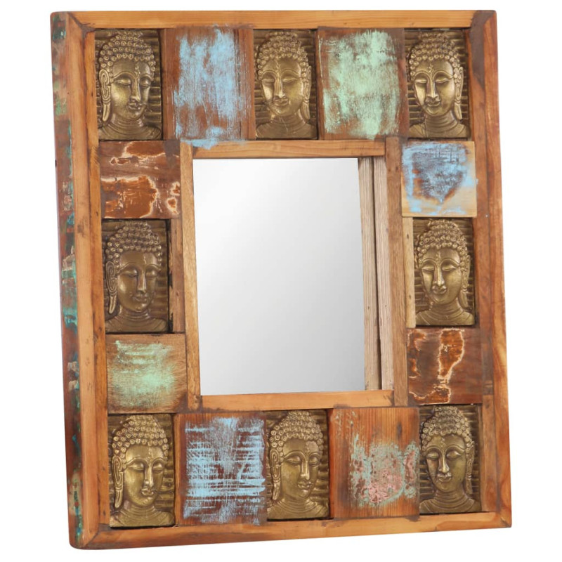Oglindă placare Buddha, 50 x 50 cm, lemn reciclat - WOODBB678 Oglindă placare Buddha, 50 x 50 cm, lemn reciclat - WOODBB678
