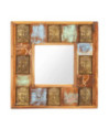 Oglindă placare Buddha, 50 x 50 cm, lemn reciclat - WOODBB678 Oglindă placare Buddha, 50 x 50 cm, lemn reciclat - WOODBB678