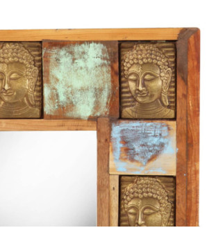 Oglindă placare Buddha, 50 x 50 cm, lemn reciclat - WOODBB678