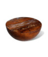 Măsuță cafea, formă de bol, bază din oțel, lemn reciclat, cu aspect antichizat - WOODBB693