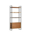 Bibliotecă cu aspect industrial, din lemn masiv reciclat, cu 3 rafturi și 2 dulapuri, 80 x 30 x 180 cm, handmade