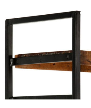 Bibliotecă cu aspect industrial, din lemn masiv reciclat, cu 3 rafturi și 2 dulapuri, 80 x 30 x 180 cm, handmade