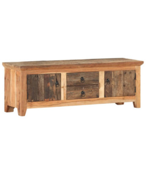 Comodă TV, 120 x 30 x 40 cm, lemn masiv acacia/lemn reciclat, cu aspect rustic - WOODBB703