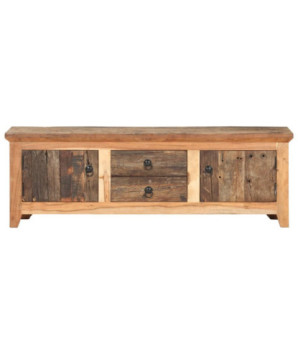 Comodă TV, 120 x 30 x 40 cm, lemn masiv acacia/lemn reciclat, cu aspect rustic - WOODBB703