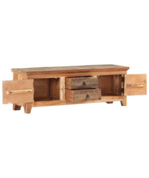 Comodă TV, 120 x 30 x 40 cm, lemn masiv acacia/lemn reciclat, cu aspect rustic - WOODBB703