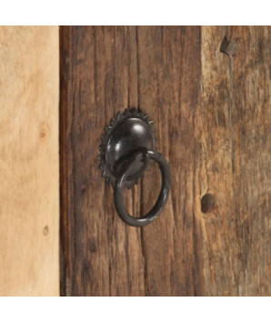 Comodă TV, 120 x 30 x 40 cm, lemn masiv acacia/lemn reciclat, cu aspect rustic - WOODBB703