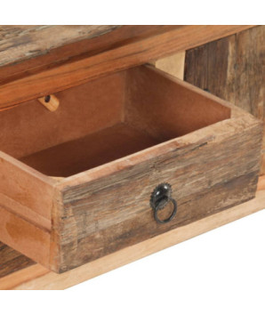 Comodă TV, 120 x 30 x 40 cm, lemn masiv acacia/lemn reciclat, cu aspect rustic - WOODBB703