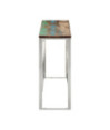Măsuță consolă, argintiu, oțel inoxidabil/lemn reciclat - WOODBB711 Măsuță consolă, argintiu, oțel inoxidabil/lemn reciclat - WOODBB711