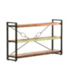 Bibliotecă cu aspect industrial, din lemn masiv reciclat, cu 3 rafturi, 140x30x80 cm, handmade Bibliotecă cu aspect industrial, din lemn masiv reciclat, cu 3 rafturi, 140x30x80 cm, handmade