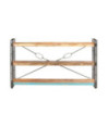 Bibliotecă cu aspect industrial, din lemn masiv reciclat, cu 3 rafturi, 140x30x80 cm, handmade Bibliotecă cu aspect industrial, din lemn masiv reciclat, cu 3 rafturi, 140x30x80 cm, handmade