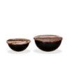 Măsuță cafea industrial, din lemn masiv reciclat, formă bol, 60 x 27 cm și 50 x 21 cm Măsuță cafea industrial, din lemn masiv reciclat, formă bol, 60 x 27 cm și 50 x 21 cm