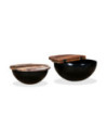 Măsuță cafea industrial, din lemn masiv reciclat, formă bol, 60 x 27 cm și 50 x 21 cm Măsuță cafea industrial, din lemn masiv reciclat, formă bol, 60 x 27 cm și 50 x 21 cm