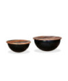 Măsuță cafea industrial, din lemn masiv reciclat, formă bol, 60 x 27 cm și 50 x 21 cm Măsuță cafea industrial, din lemn masiv reciclat, formă bol, 60 x 27 cm și 50 x 21 cm