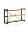 Bibliotecă cu aspect industrial, din lemn masiv reciclat, cu 3 rafturi, 140x30x80 cm, handmade Bibliotecă cu aspect industrial, din lemn masiv reciclat, cu 3 rafturi, 140x30x80 cm, handmade