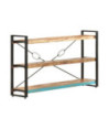 Bibliotecă cu aspect industrial, din lemn masiv reciclat, cu 3 rafturi, 140x30x80 cm, handmade Bibliotecă cu aspect industrial, din lemn masiv reciclat, cu 3 rafturi, 140x30x80 cm, handmade