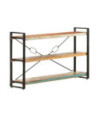Bibliotecă cu aspect industrial, din lemn masiv reciclat, cu 3 rafturi, 140x30x80 cm, handmade Bibliotecă cu aspect industrial, din lemn masiv reciclat, cu 3 rafturi, 140x30x80 cm, handmade